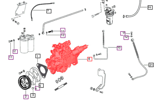 Mahindra rotary fuel injection pump 006002078B91 for 3505, E350, 3325 and 3525 2WD Tier II tractors, shown as a mechanical rotary FIP that meters and distributes high‑pressure diesel fuel to the engine injectors.