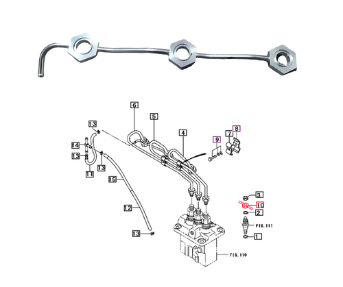 Mahindra fuel leak pipe 31B61-02600 / 31B6102600 for injector leak-off and fuel return on compact tractors; fits 2015, 2415, 2615, 2216, 2516, 2816, 3016, 1526, 1626, Max 22, Max 24, Max 25, Max 26 XL and Max 28 XL models in 15, 16, 1500, 1600, Max and Max XL Series.