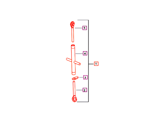 Mahindra adjustable top link assembly E007606127D91 for three‑point hitch center link on 35, 3500, 3600 and 5100 Series tractors including 3535, 3540, 3550, 3640, 3650, 4035, 4535, 5035, 5145 and 5155 models – Bill's Tractor Parts