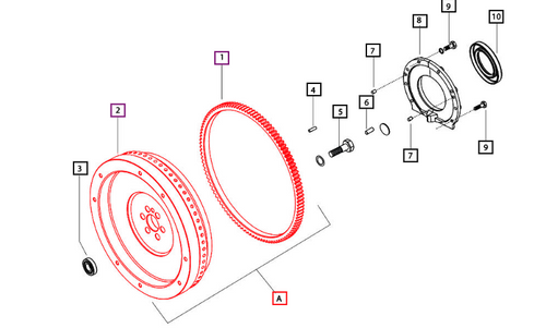 Mahindra flywheel assembly 006034438U91 for engine flywheel and PST damper groups on 6000 Series 6065 2WD/4WD and 6075 4WD cab Tier 4 tractors – Bill's Tractor Parts