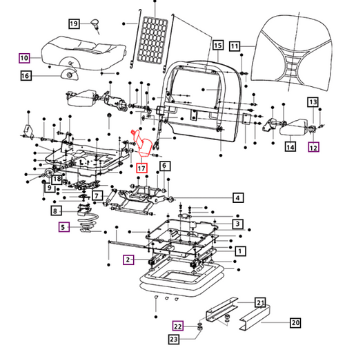 Mahindra seat belt assembly, air seat type 007606736C1 for operator air‑suspension seats on 25, 30, 35, 3500, 3600, 4500 and 5500 Series tractors including 4025, 4035, 4530, 5035, 3540/3550, 3640/3650, 4540/4550, 5545, 5530, 6030 and 6530 models – Bill's Tractor Parts