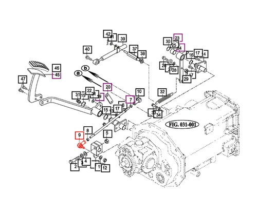 Genuine Mahindra left-hand HST adjustment elbow 36402200050 for forward-and-reverse control linkage on 2310, 2810, 3510, and 4010 hydrostatic tractors