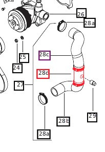 Mahindra block heater housing 006001633B1 is the cast adapter for installing a block heater into the engine coolant passage on these Mahindra tractors; the actual block heater element and electrical plug are not included and must be purchased separately as part of a block heater kit.