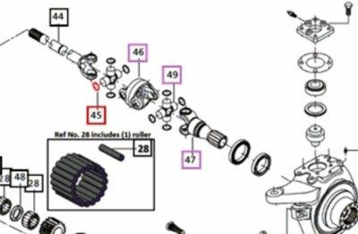 Mahindra front axle circlip 006506202C1 for hub reduction assemblies on 5530, 6030, 6530, 7060, 7520, 5555, 5565, 5570, mPower 75, mPower 85, 8090 and 8100 tractors.