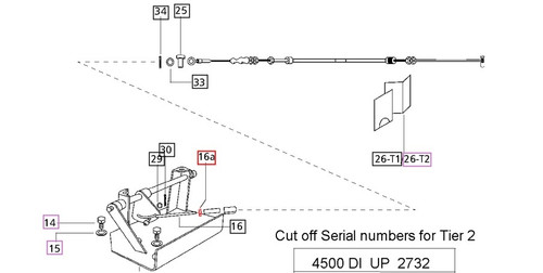 Mahindra 005550498R1 spring for short link end, small coil throttle and governor linkage return spring used in hand throttle, foot throttle and governor control linkages on Mahindra 05, 20, 25, 30, 60 and 00 Series tractors including early 475, 485 and 575 models.