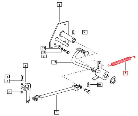 Mahindra clutch pedal return spring 000705252R3 for 3505 4505 5005 3525 4530 5530 6030 6530 and 4500 5500 6000 6500 tractors