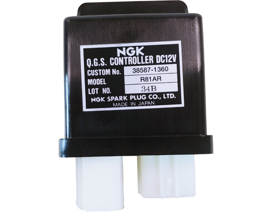 Mahindra glow plug controller 31S9403420 / 99940008720 shown as a compact black electronic module with multi‑pin connector and mounting tabs that bolts near the engine and controls pre‑heat time for the glow plugs on Mahindra 15 and 16 Series tractors.