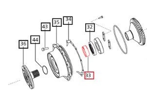 Mahindra E006504589D2 collar oil seal hub housing, alternate part E006504589D1, OEM steel front axle hub housing oil seal collar used on Mahindra 25, 35, 45, 3500 and 3600 Series 4WD tractors including 4025 4WD T4, 3535, 4035, 4535, 5035, 3540, 3550, 3640 and 3650 left-hand and right-hand front axle assemblies.