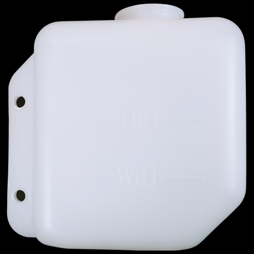 Mahindra coolant overflow reservoir sub tank 19080445101 19080445100 for 15 16 Max 1500 and 1600 Series tractors including 2015 2415 2615 2815 3015 3215 2816 2516 2216 3016 Max 22 Max 24 Max 25 Max 26XL Max 28XL 1526 and 1626, plastic radiator expansion bottle only with cap sold separately.