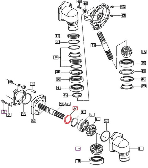 Mahindra C-Ring Hole 80 V7051400800 OEM snap ring used on multiple Mahindra 10, 2500, 2600, 9000, mForce 100 and eMax 20S series tractors in front gear case, front differential gear, brake, rear axle housing, PTO change gear, gear pump and front transmission case applications.