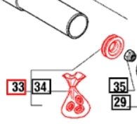 Mahindra Carraro power steering piston and cylinder seal kit 006500394C1 for 4500 5500 6000 6500 5520 6520 and 7520 4WD tractor front axle steering cylinder.