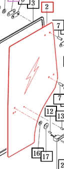 DOOR GLASS, LH SIDE (4510) (16997010151)