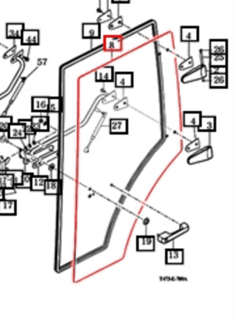 DOOR GLASS FOR CAB ON 2555, 2565, 2655, 2660, 2665, 2670, 5010, 6010, 6110 CAB MAHINDRA TRACTORS (14527052131)**LH SIDE