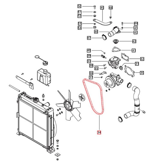Mahindra fan belt 006007974D1 for 35 Series 3500 3600 4535 4035 5035 3540 3550 3640 3650 tractor engine cooling system