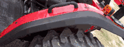 Mahindra rear fender guard set showing left-hand fender 16506060010 and right-hand fender 16506060020 for Mahindra 3510 4WD Gear new sheet metal and 4110 / 4110 T4 tractors, rear mudguards that mount alongside the seat over the rear wheels.