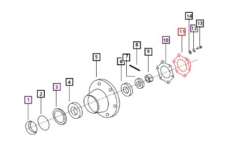 Mahindra front wheel hub cap 000040329C08 for 2WD 00 Series 4500 5500 6000 6500 30 Series 5530 6030 6530 and 5500 Series 5555 5565 5570 tractor front axle hub assembly