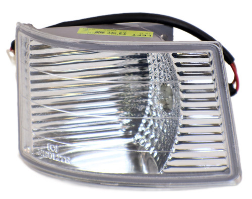 Mahindra left-hand front parking lamp 007700745C92 / 007700745C91 for 30 Series 5530, 6030, 6530 and 5500 Series 5555, 5565, 5570 T4 Synchro tractors, OEM front marker/parking light assembly mounted on the left side of the front lamp housing.