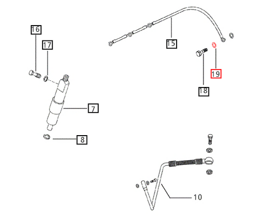 Mahindra 001081728R1 / 001081728R2 copper banjo bolt sealing washer, M8 x 1 crush washer used on Mahindra tractor diesel fuel injection lines, injector leak-off rails, front axle housings and transmission range sections to provide a leak‑free seal around M8 banjo bolts.