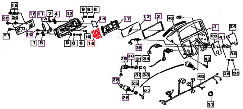 Mahindra combination fuel and temperature dash gauge 19632911540 for 15 Series 2015 2615 3015 and 16 Series 2216 2816 tractor electric instrument panel