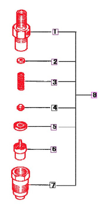 Mahindra diesel injector nozzle and holder assembly 31A6101010 for 15 Series 1815 HST and 16 Series 1816 HST tractor fuel supply system