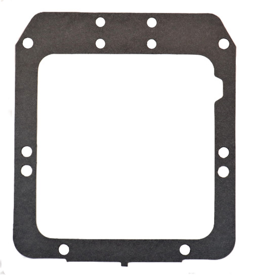Mahindra rail housing-to-base-plate gasket 006504727C2 (and superseding/alternate gaskets 006504727C1, 000031164B12, 0000000UT), thin cut gasket that seals the rail housing to the transmission case cover/front plate on Mahindra 4025, 4540, 4550, 4565, 5555, 5565, 5570, 4500, 5500, 6025, 6000, 6500, 6525, 4530, 5545, 5530, 6030, and 6530 tractors to prevent gear oil leaks around the gear shifter and PTO rail assembly.