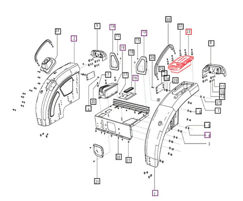 Mahindra utility box with cup holder E007531404D91 E007531404D92 for 3535 4035 4535 5035 3540 3550 3640 3650 tractor fender mounted storage