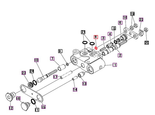 Mahindra O-ring Dia. 7 08300100070 / 8300100070 / MF520002 shown as a small black hydraulic and radiator sealing ring used on Mahindra 1816, 2216, 2415, 2516, 2816, 3016, 3316, 3616, Max 22, Max 25, Max 26XL, 1526, 1533, 1538, 1626, 1635 and 1640 tractors in hydraulic lift blocks, link control valves and engine radiator/fuel line joints.