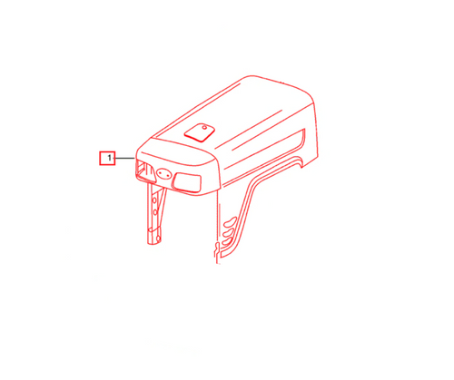 Mahindra bare red hood 007500917B91 for 3825, 4025, 4525, 5525, 6025, and 6525 tractors, a painted bonnet panel only that does not include decals, grille, lights, or mounting hardware.