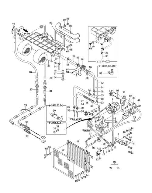 HOSE FOR DRYER ON AIR CONDITIONING ON 7010 MAHINDRA TRACTOR (18998302400)