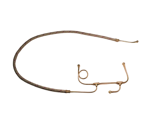 Mahindra E007205688C2 flexible hydraulic rockshaft lubrication tube, replaces 007202320C1, E007202320C1, E007202731C11 and E007205688C1 on 4025, 4530, 4540, 4550 and 5545 tractor three‑point hitch lubrication circuits.