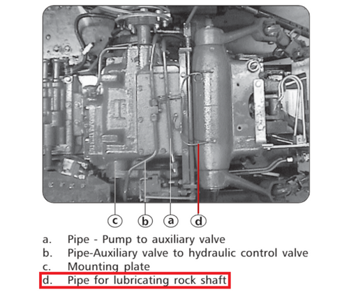 Mahindra E007205688C2 flexible hydraulic rockshaft lubrication tube, replaces 007202320C1, E007202320C1, E007202731C11 and E007205688C1 on 4025, 4530, 4540, 4550 and 5545 tractor three‑point hitch lubrication circuits.