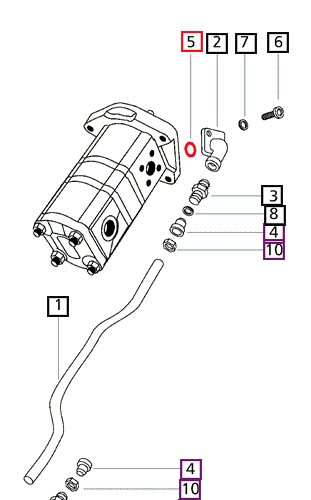 Mahindra O-ring 000377952R1 shown as a small rubber seal sized 9/16 inch inside diameter by 3/4 inch outside diameter and 3/32 inch cross section, used at hydraulic hose ends, pipe flanges, lift housing ports and control valve passages to prevent internal oil leaks in Mahindra utility tractor hydraulic systems.