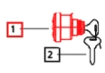 Mahindra ignition starter key switch 007701402C92 shown as a multi‑position rotary switch with threaded mounting body and rear electrical terminals used on 5145/5155, 6065/6075, 7085/7095 and 8090/8100 tractors to control key‑on power and starter engagement, with the key supplied separately.