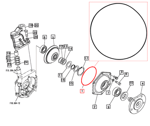 Mahindra O-ring 08300501350 front axle seal for 15 Series 2015, 16 Series 2216 and Max / Max XL 22, 24, 25 HST tractors front MFD axle, steering and axle brake assemblies.