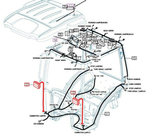 Mahindra cab combination lamp assembly 10016562000 for 2538 2545 2638 2645 tractor electrical system rear lighting assemblies