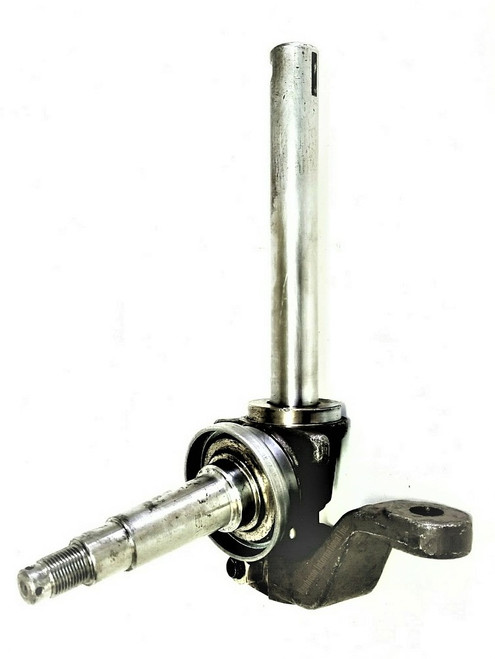 Mahindra left‑hand steering knuckle with welded arm E005554708R94 for 4025, 4525, 5525, 6025, 6525, 4540, 4550 and 4565 2WD tractors, OEM front axle steering knuckle used with power steering arms and tie rods.