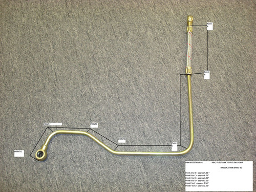 Mahindra fuel overflow pipe 005557409R91 from fuel tank to injection pump for 3505 tractor fuel injection system