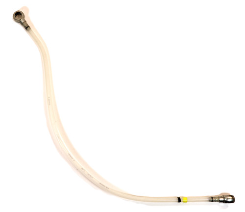 Mahindra 005557072R94 / 000020544E05 overflow pipe from fuel injection pump to tank for 5500 and 6000 2WD/4WD tractors, part of the Tier‑1 fuel injection system.