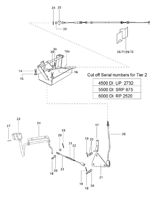 LINK ROD FOR THROTTLE LEVER ON 4500|5500|6000|6500 MAHINDRA TRACTOR (007535447C91)