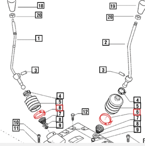 LOWER CLAMP FOR BOOT FOR BEAR SHIFT LEVER ON 4500 4-WHEEL DRIVE MAHINDRA (006500507C1)