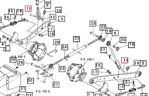Mahindra 3-point lift rod to lower link pin 10323018001 used to connect the rear lift rod to the lower 3-point lift arm on various compact tractor models.