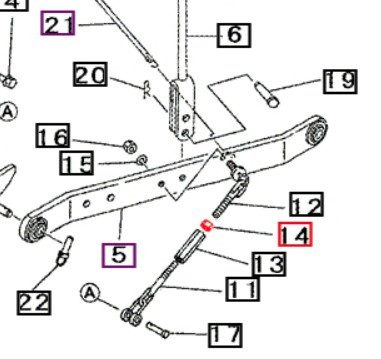 Mahindra lock nut A3000112002 used on 3-point hitch check chain assemblies for 2015 and 2216 compact tractors.