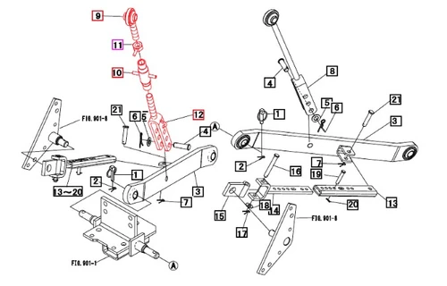 Mahindra right‑hand adjustable 3‑point lift rod assembly 19643011AG0 (supersedes 19643011BR0 and 19643011000) for 2615, 2816, 3015/3016, 3215, 3316, 3616, 1526, 1533, 1538, 1626, 1635 and 1640 tractors – OEM RH lift rod from Bill’s Tractor & Equipment