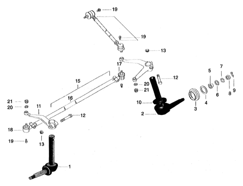 RH SIDE SPINDLE (KNUCKLE) CONVERSION KIT FOR MAHINDRA TRACTOR (001127036R96)