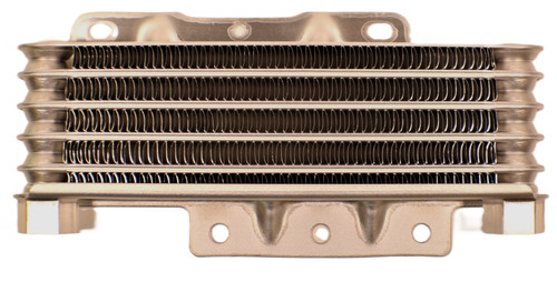 Mahindra OEM hydraulic oil cooler 19632556000 for 15, 16, Max and Max XL HST tractors cools the hydrostatic and hydraulic oil as it returns to the tank, protecting pumps, motors and valves during loader and mower work in hot conditions.