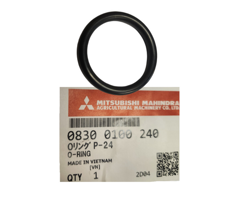 Mahindra hydraulic O-ring 08300100240 for sealing hydraulic line fittings and front axle components on multiple compact tractor series including 15, 16, 1500, 1600, 2100, Max, and Max XL models.