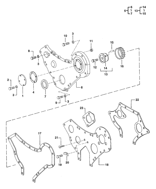 Mahindra crankcase front cover gasket 005555211R1 for sealing the front gear / crankcase cover on 3505 3325 3525 4505 C4005 5005 475 485 575 3825 4025 4525 4540 4550 tractor engines.
