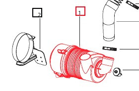 Mahindra 006002456H1 air cleaner assembly is the OEM engine air filter canister used on select 35, 3500, 3600, 4500 and 5500 Series tractors including 3535, 4035, 4535, 5035, 3540, 3550, 3640, 3650, 4540, 4550 and 5545, supplied as a complete housing with both the outer primary element (006000456F1 / P822768) and inner safety element (006000455F1 / P822769) already installed for direct bolt‑on replacement.
​