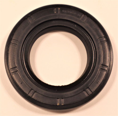 Mahindra PTO oil seal 16322732010 shown as a compact double‑lip oil seal that presses into the PTO change‑gear housing or rear PTO support on 10 Series, 2500/2600 Series and mForce 100 tractors to seal closely around the rotating PTO shaft.