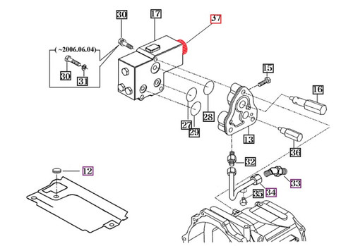 Mahindra PTO solenoid coil 14465112290 for stack hydraulic PTO valve on 10 Series 2310 2810 3510 4110 tractors.
